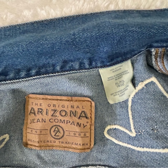 Arizona Jean company XL cowboy southwest embroidered jean jacket - Picture 8 of 9